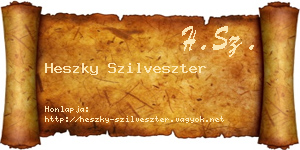 Heszky Szilveszter névjegykártya